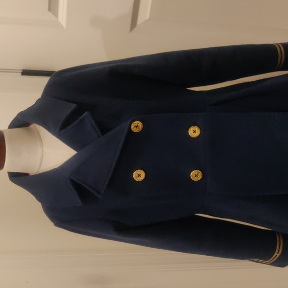 Cat And Jack Girls Large 10/12 Navy Double Breasted Coat Large 10/12 - Picture 2 of 10